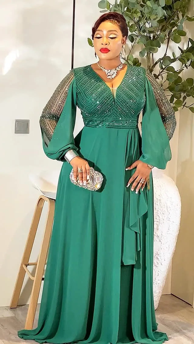 Elegant African Print Traditional Kaftan Dress for Women
