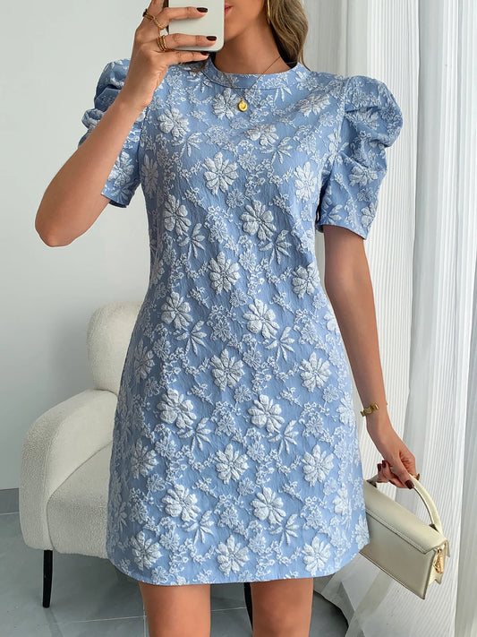 Textured Jacquard Midi Dress