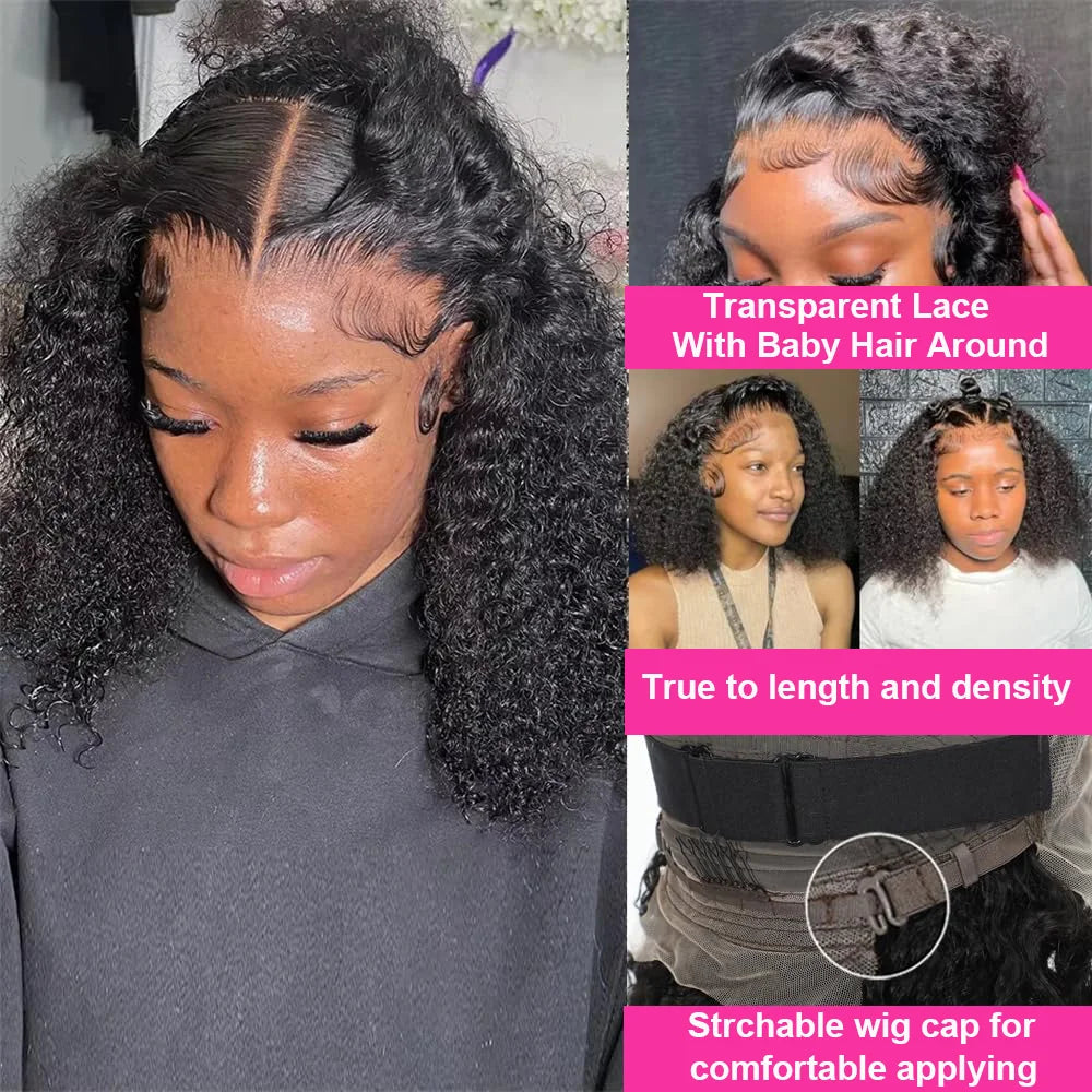 Deep Curly Human Hair Bob Wig