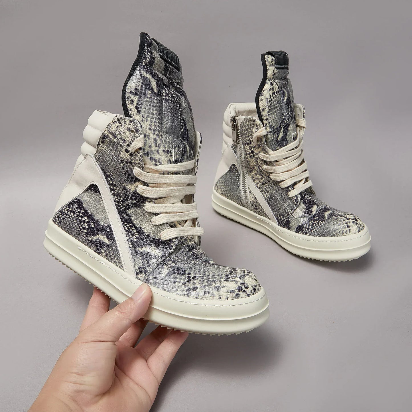 Premium Leather Platform Ankle Boots