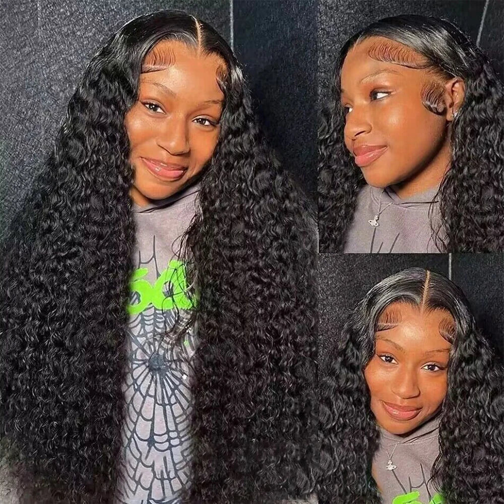 Long Kinky Curly Lace Front Human Hair Wig for Women