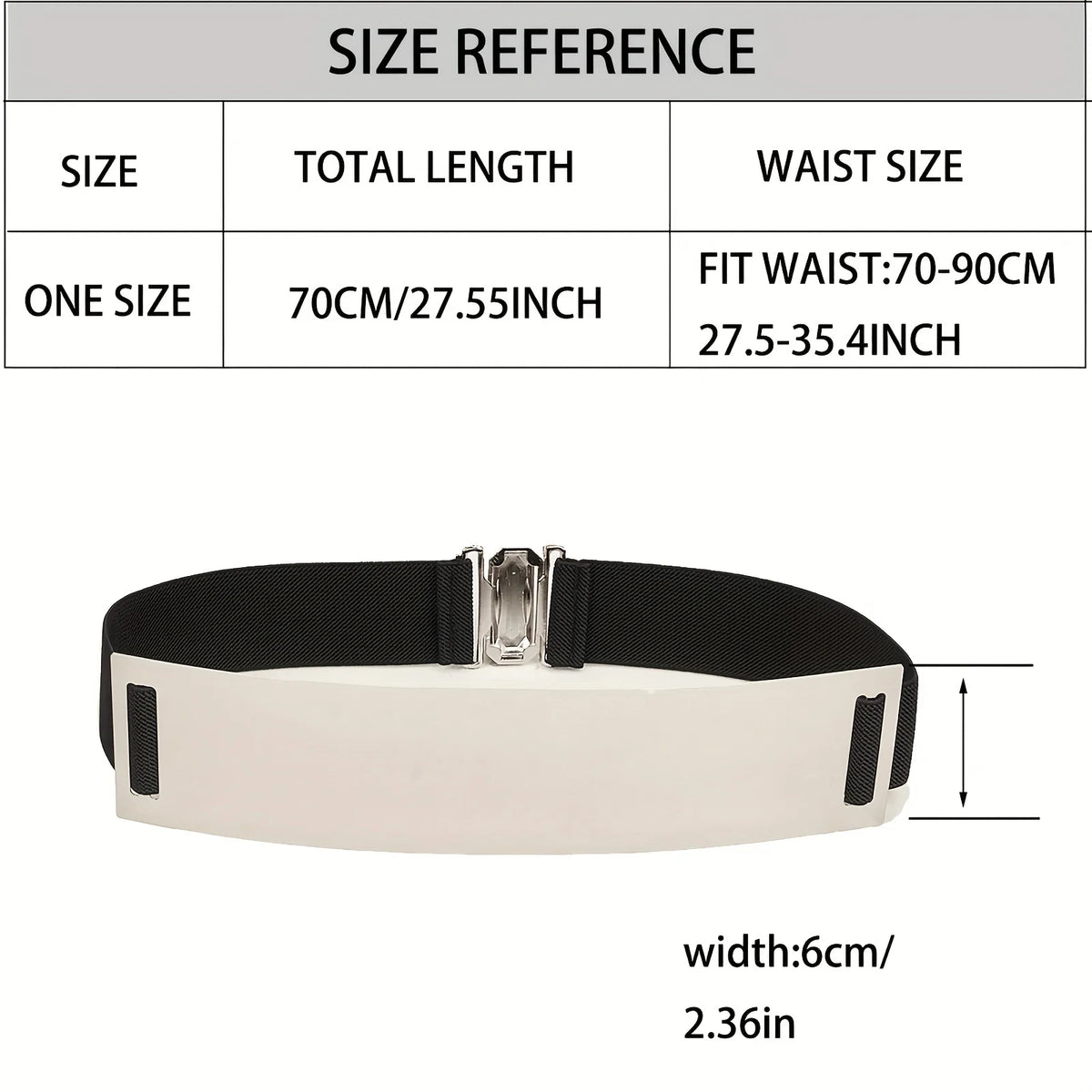 Punk Inspired Metallic Glossy Wide Waist Belt for Women