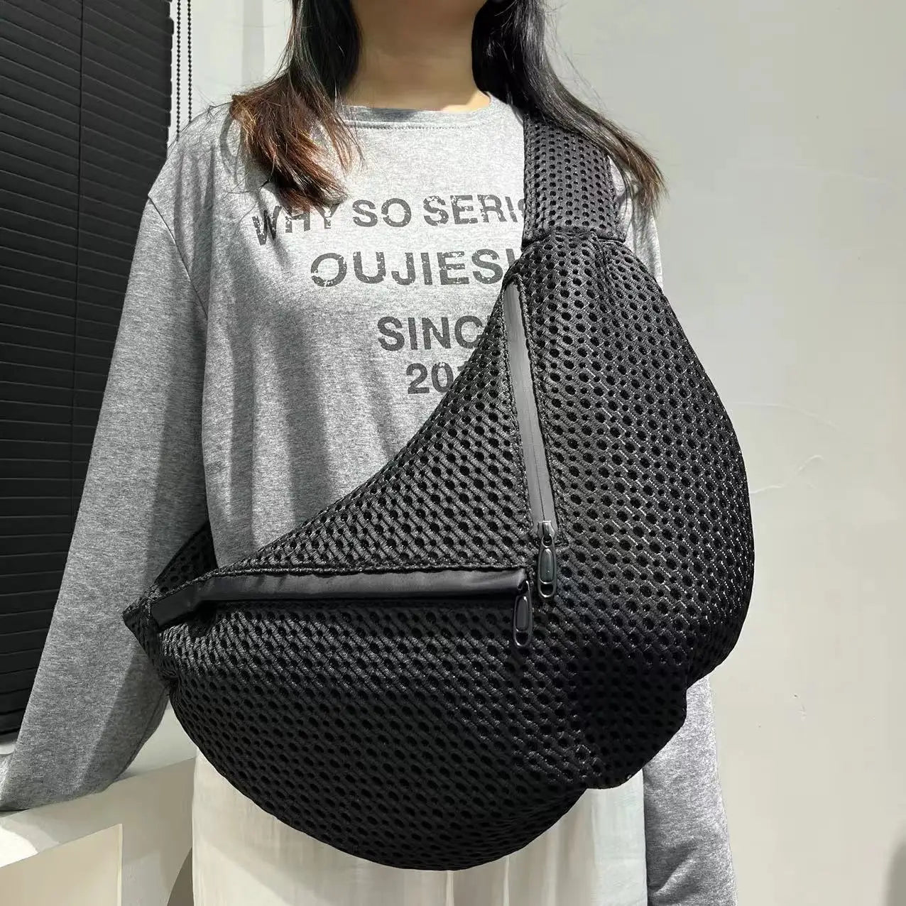 Casual Mesh Crossbody Bag With Large Capacity for Women