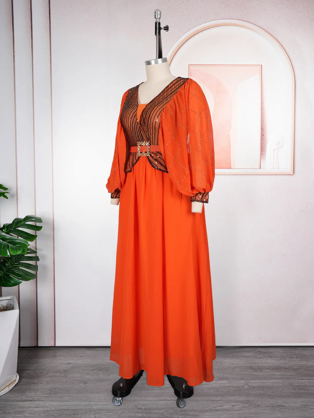 Elegant African Ankara Kaftan Evening Dress for Women