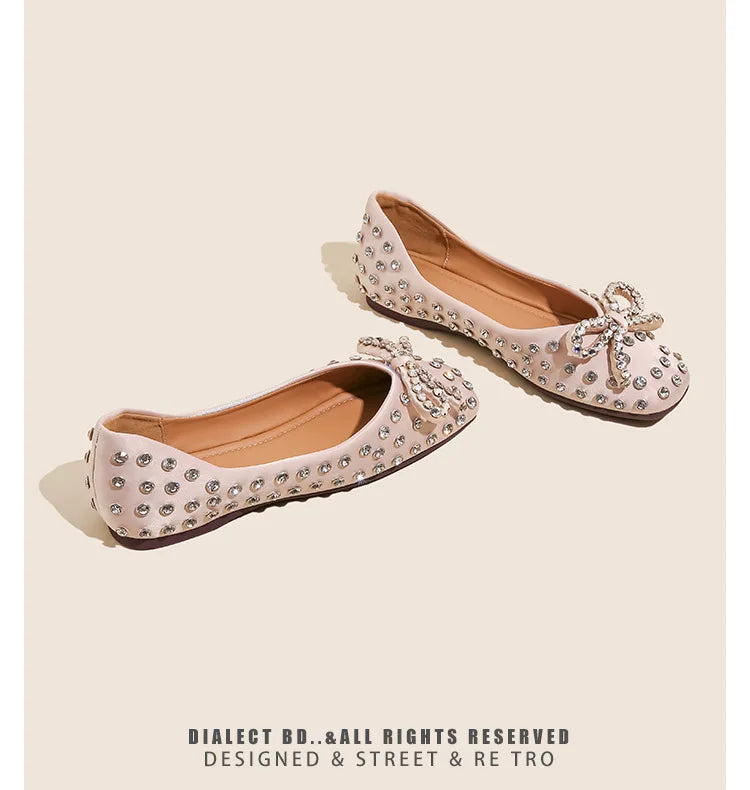 Elegant Rhinestone Bowknot Mary Jane Shoes For Women