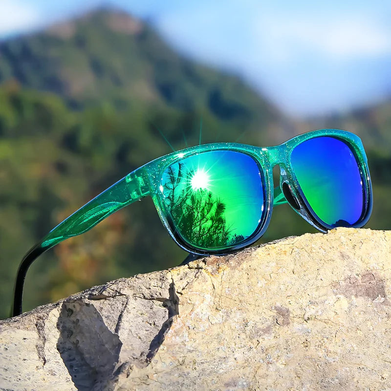1 Pair Unisex Polarized Square Fashion Sunglasses - Lightweight Purple Glitter Frame, TAC Lenses for Outdoor Sports & Fashion