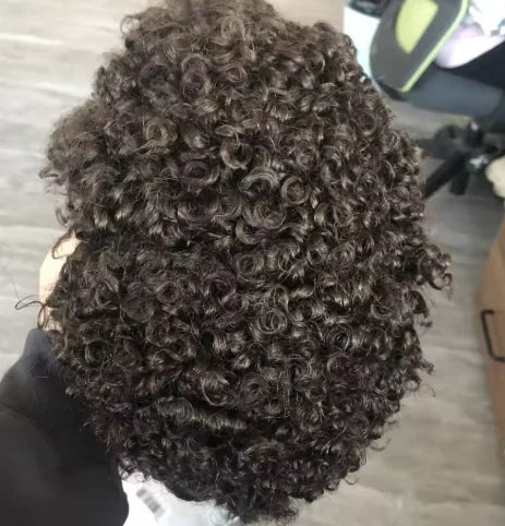 Undetectable Curly Human Hair Toupee Replacement for Women