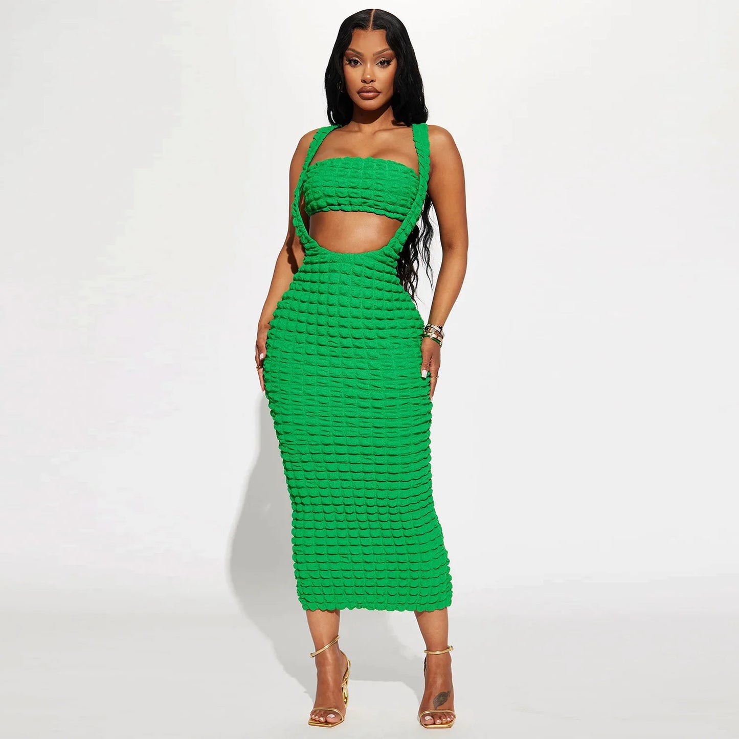 Cutout Crop Top Two Piece Set