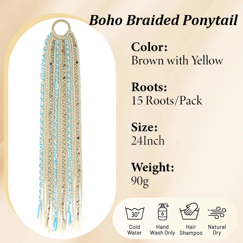 Handcrafted Boho Braided Ponytail Extension For Women