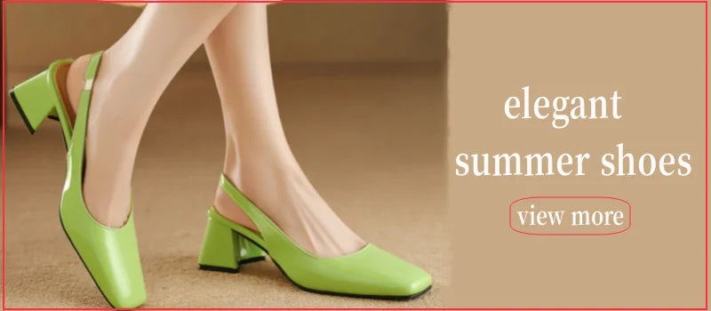 Apricot Leather Square Heel Sandals