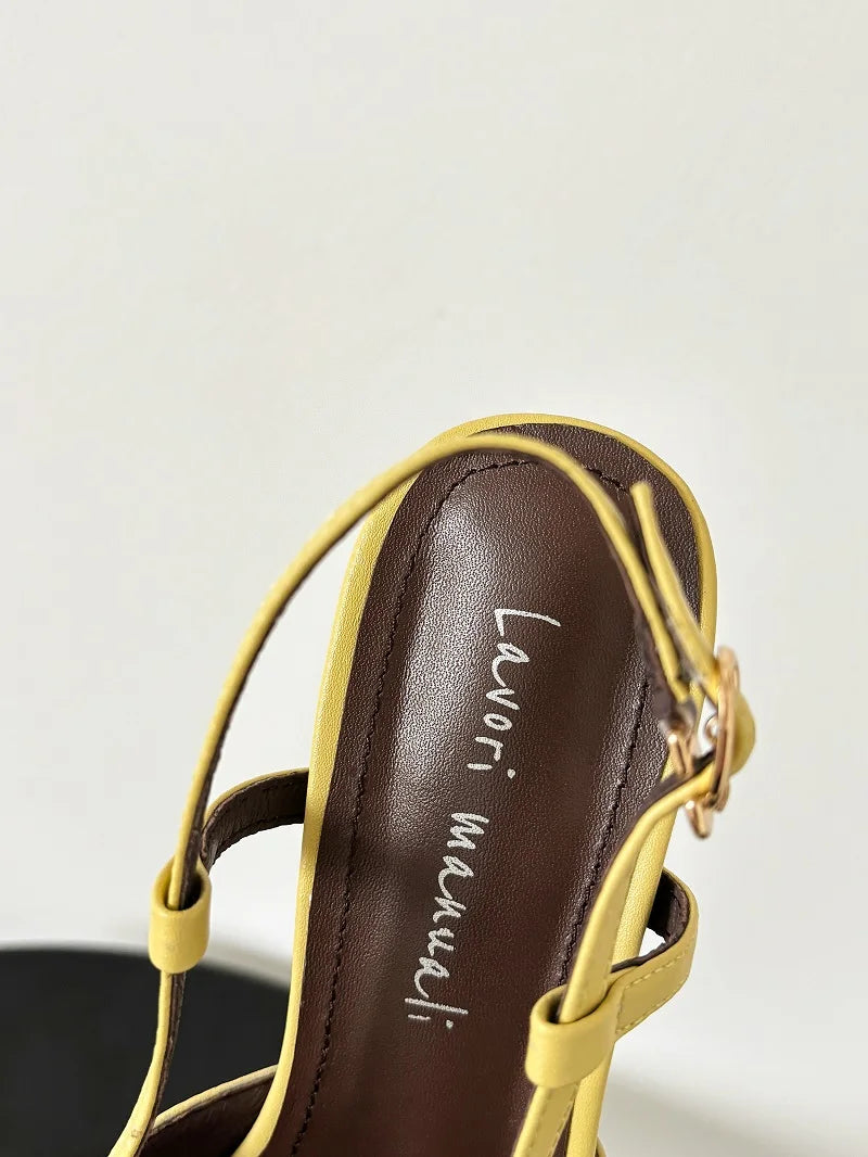 Elegant Bowtie Weave Sandals With Buckle for Women
