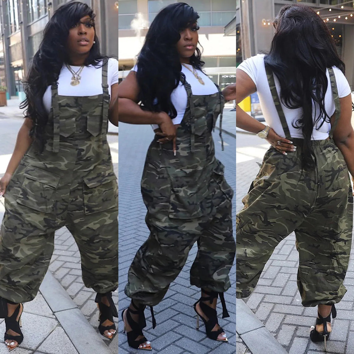 Camouflage Cargo Pocket Jumpsuit
