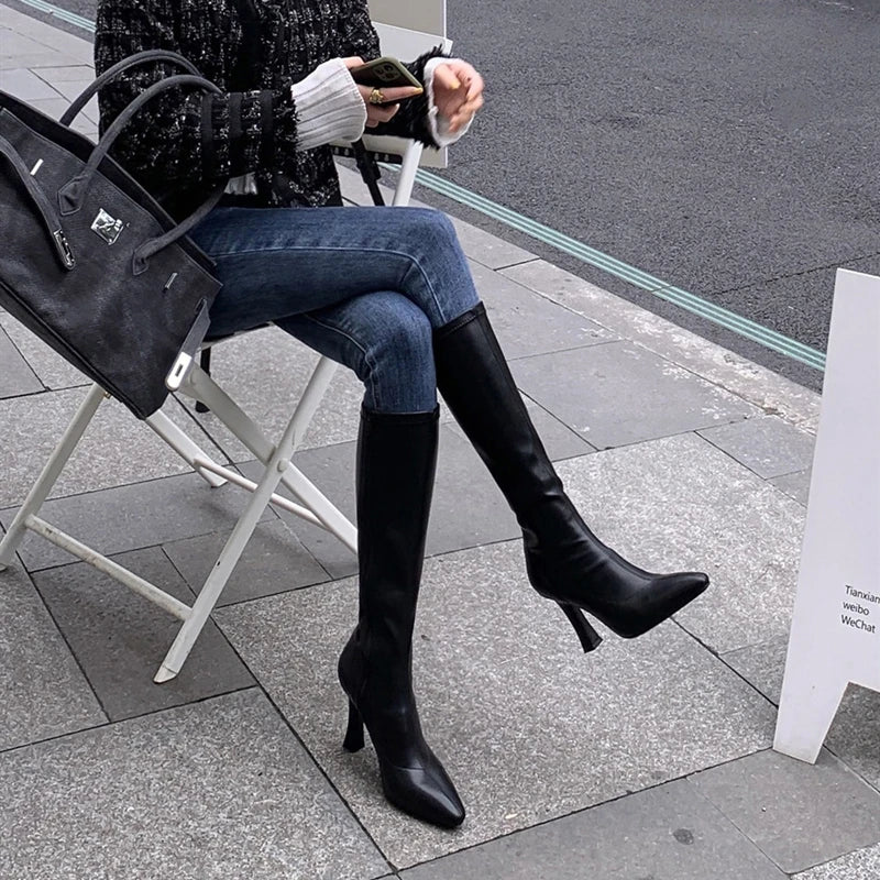 Square Heel Over The Knee Boots