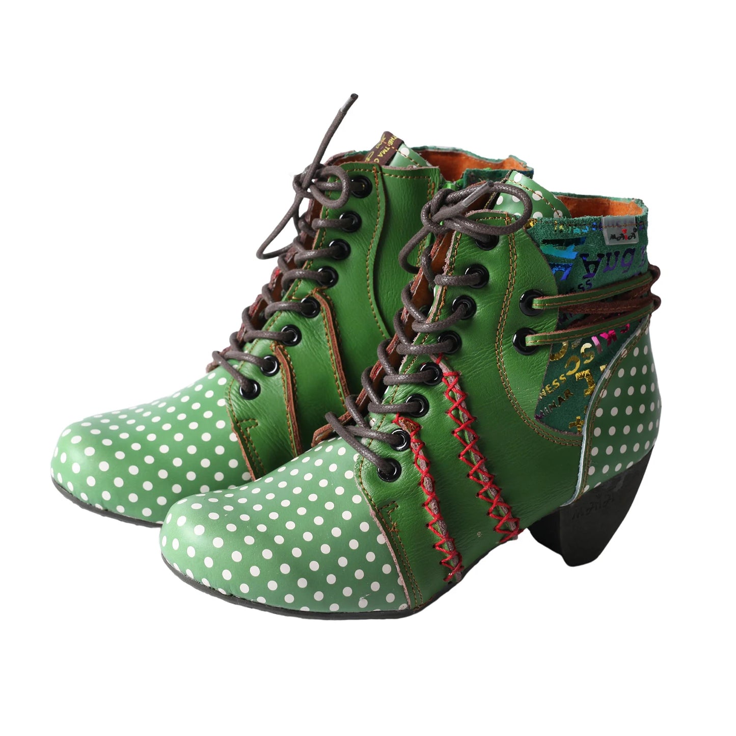 Polka Dot Zippered Ankle Boots