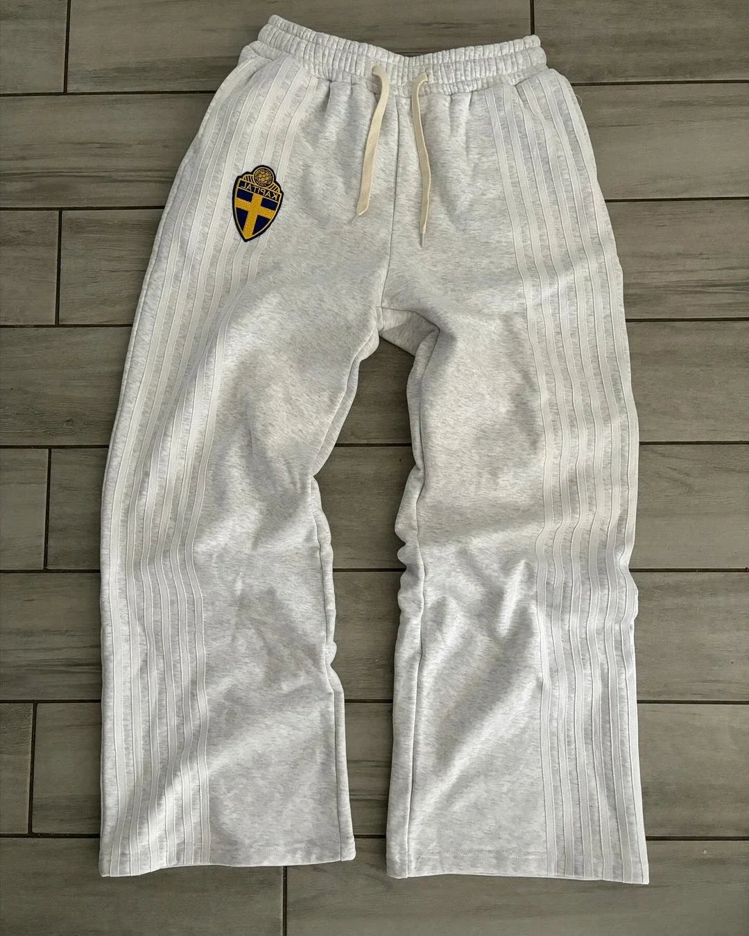 Retro Striped Hoodie Sweatpants Two Piece Set Sportswear Mens Hip Hop Embroidered Oversized Sweatshirt Casual Drawstr Pants Set