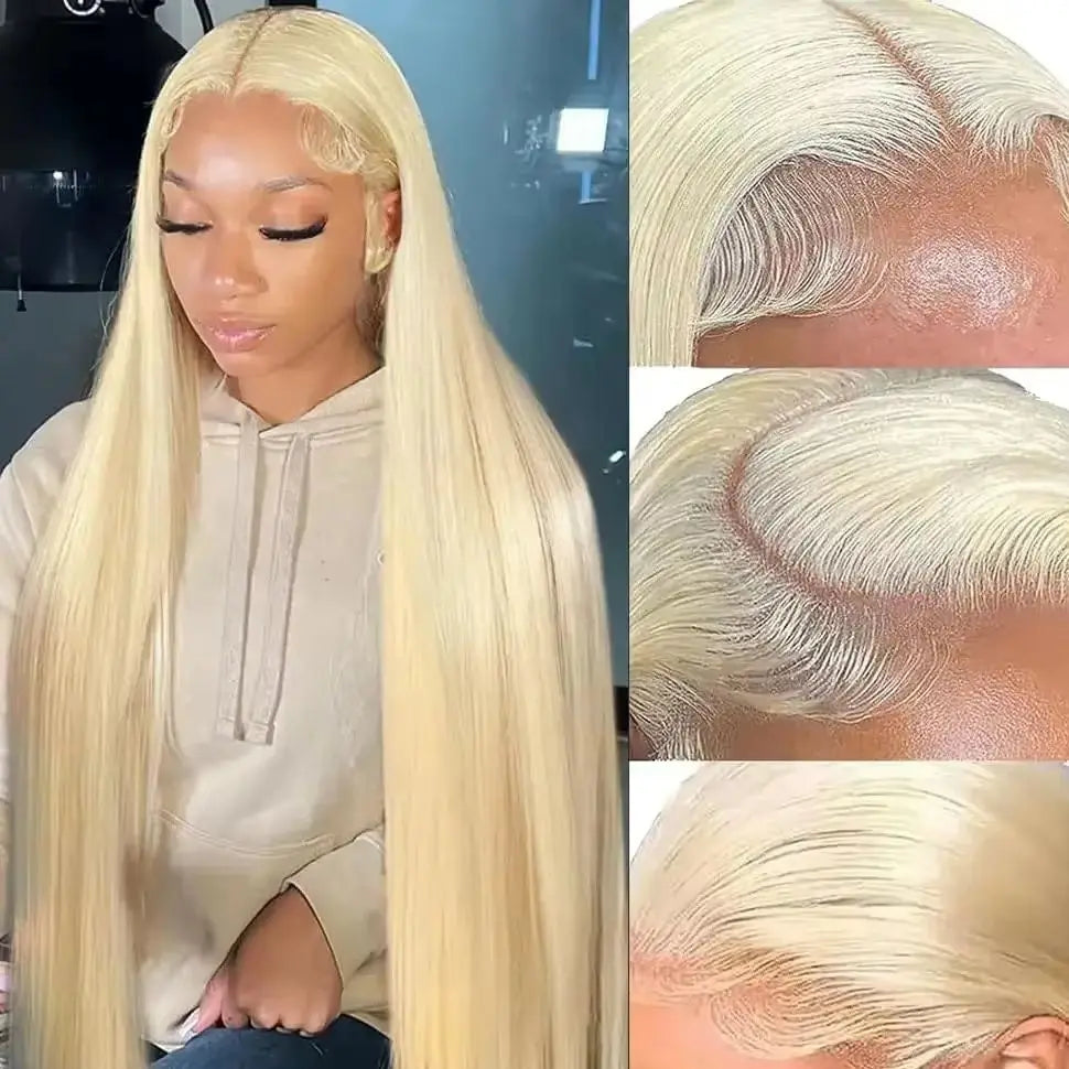 Grey Straight Lace Front Wig With Preplucked Hair for Women