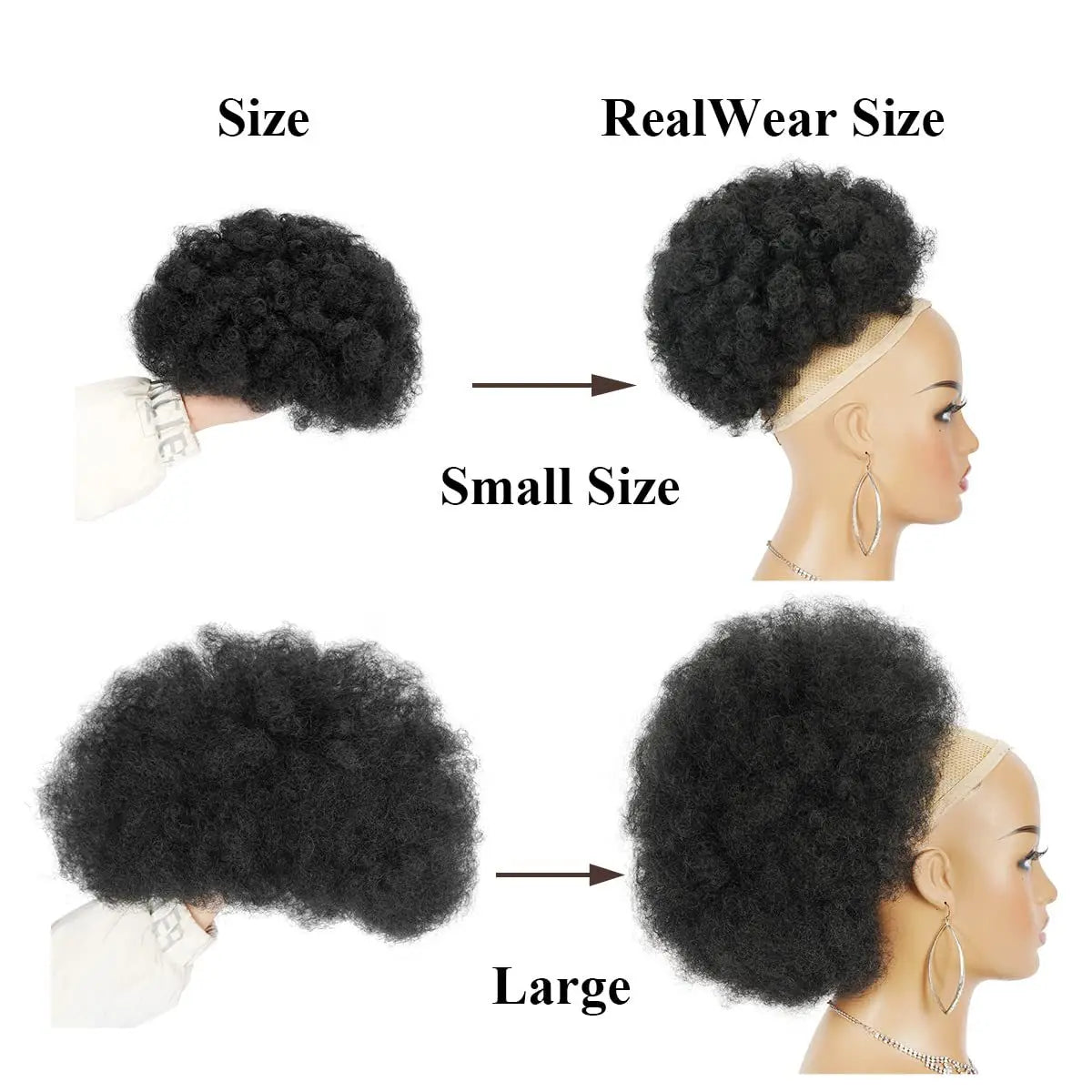 Big Kinky Curly Afro Puff Ponytail Extensions for Women