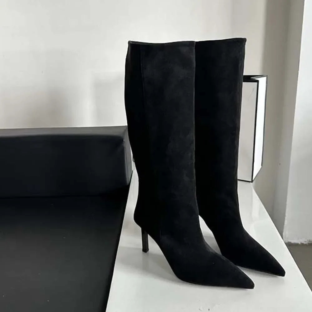 Pointed Toe Knee High Sock Boots