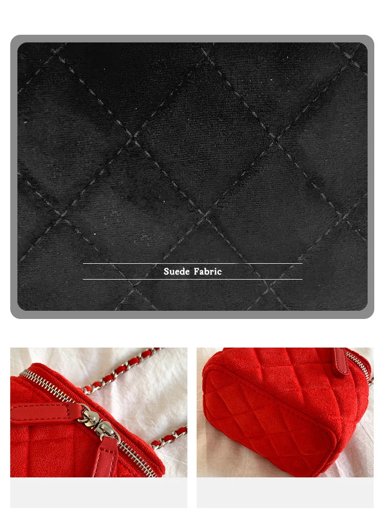 Mini Denim Crossbody Bag with Chain Strap for Women