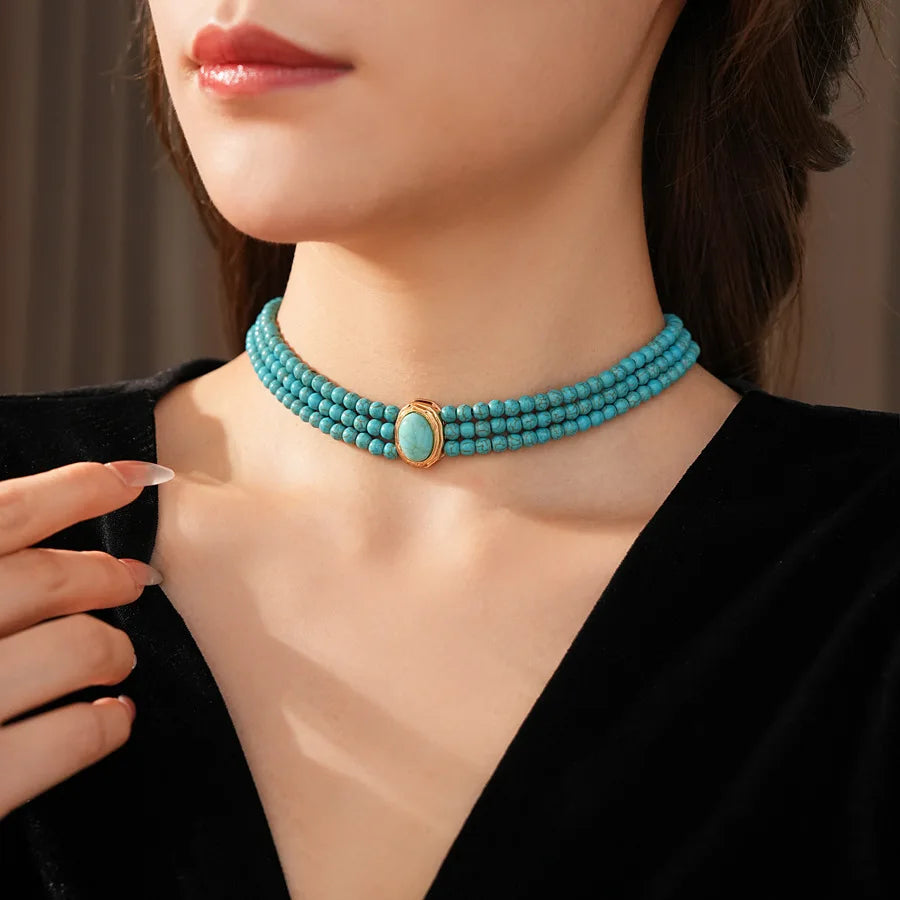 Green Stone Beaded Jewelry Set