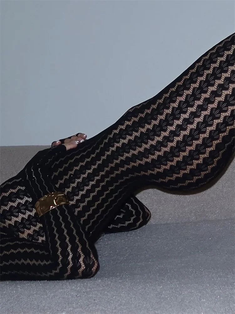 Sheer Patchwork Wrap Front Jumpsuit