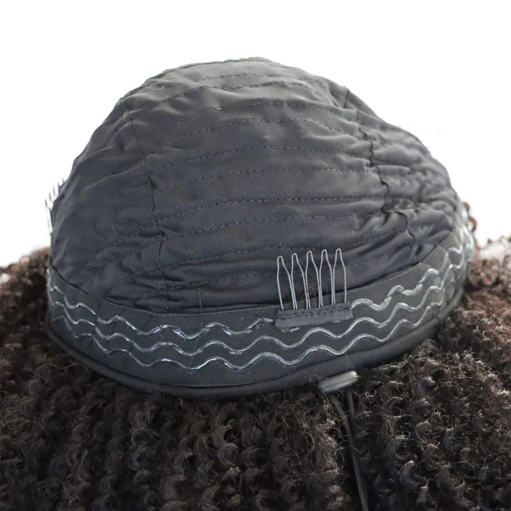 4C Afro Kinky Curly Human Hair Half Wig for Women