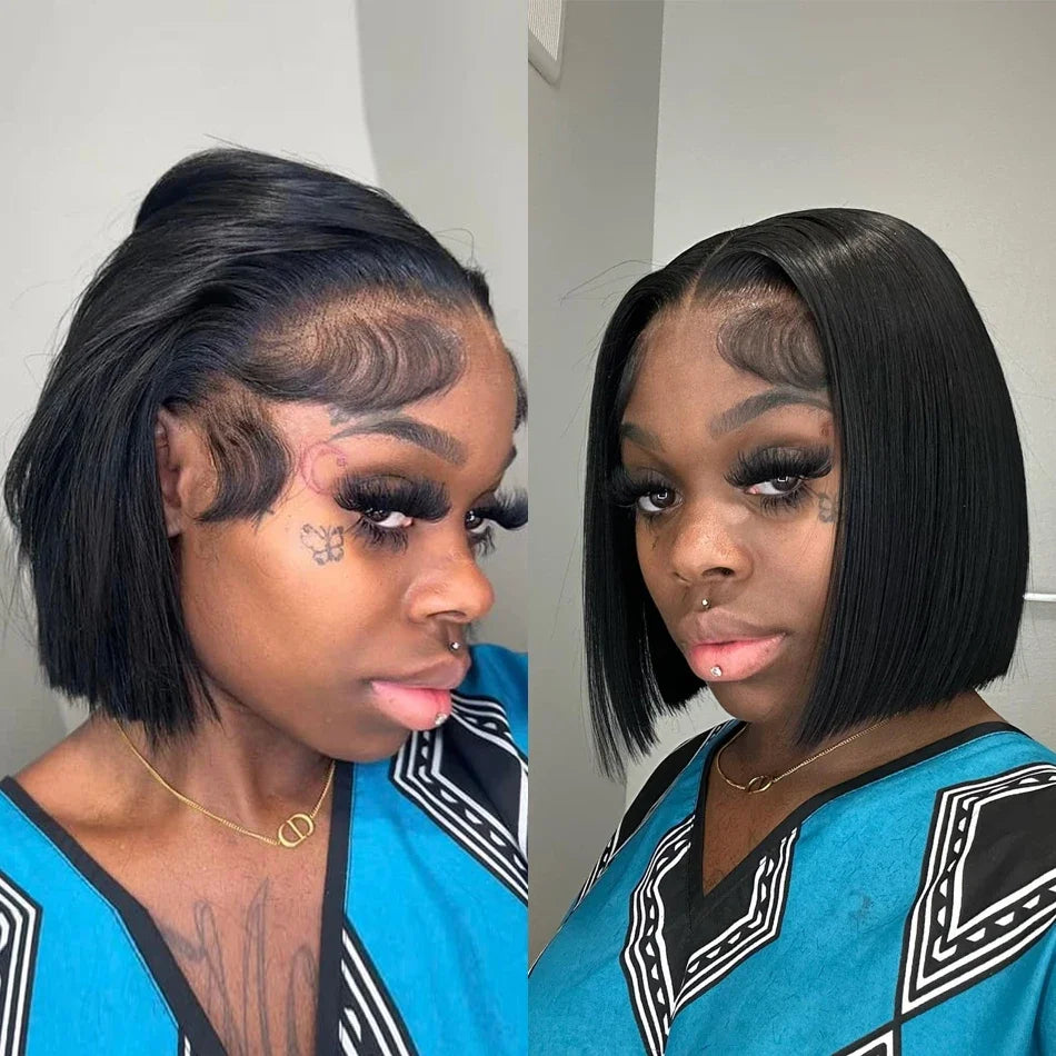 Straight Bob Human Hair Lace Front Wig