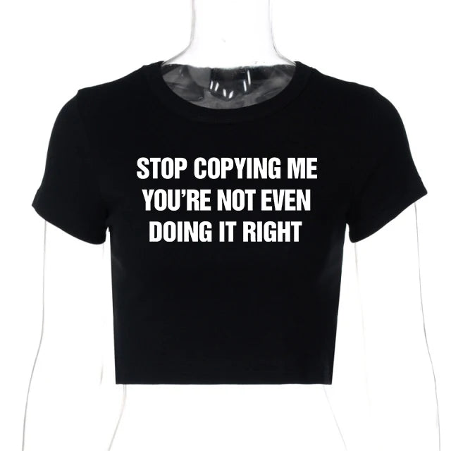 Y2K Letter Print Crop Top