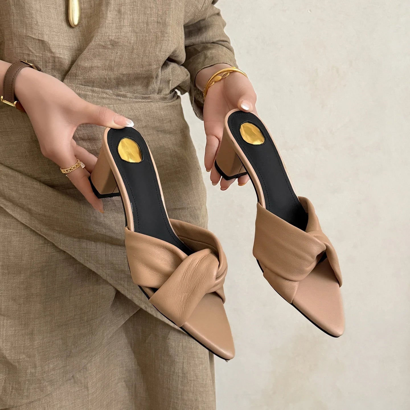 Genuine Leather Back Strap Summer Sandals for Women