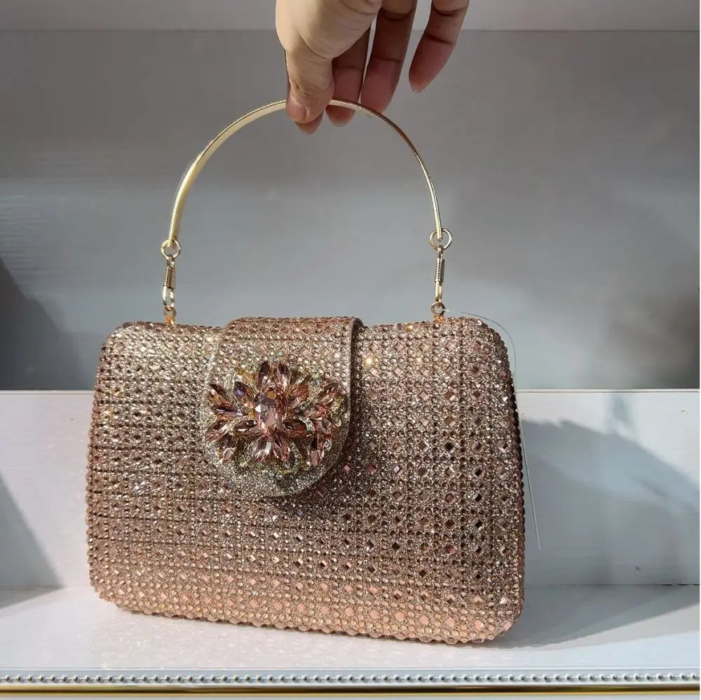 XIYUAN Lady Crystals Evening Bags Women 2024 Sparkling Diamond Evening Handbags Metal Clutch Purses And Handbag Wedding Purse
