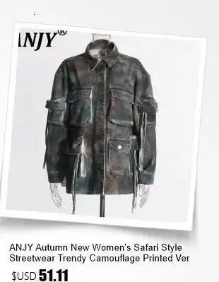 ANJY Autumn Winter New Women European Trendy Padded Coat Heavy-Duty Denim Patchwork Pocket Color-Block Hooded Down Jacket A12508