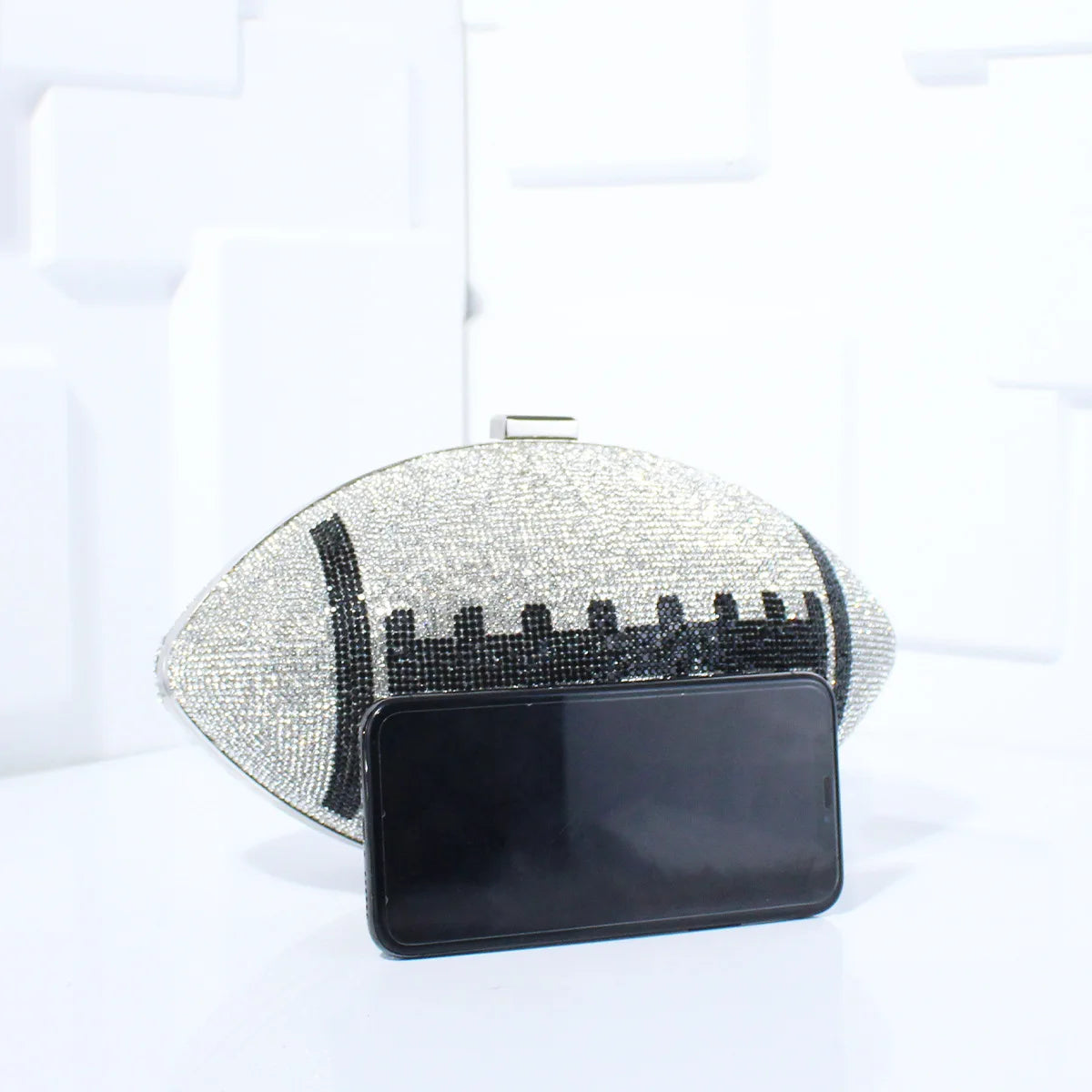 Football-Shaped Evening Minaudière - Exquisite High-End Banquet Purse for Dance Events Versatile Shoulder Messenger Bag