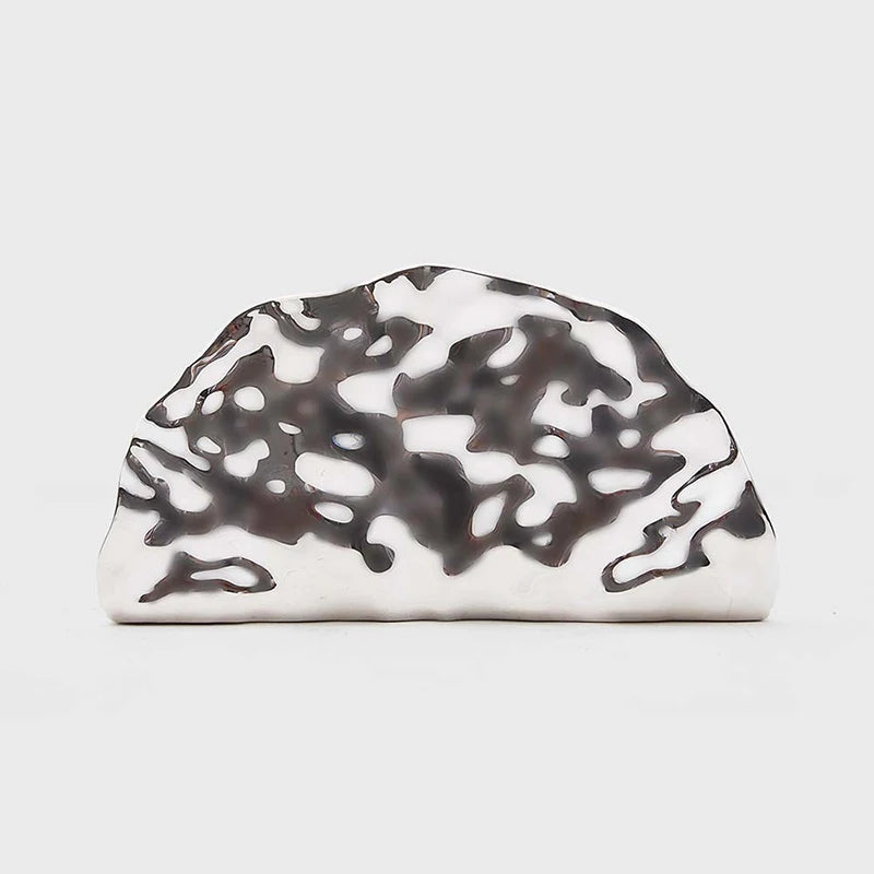 Brand Luxury Design Evening Bag Acrylic Fashion Exquisite High-end Handbag Metal Fan-shaped Crossbody Bag Textured Women's Bag