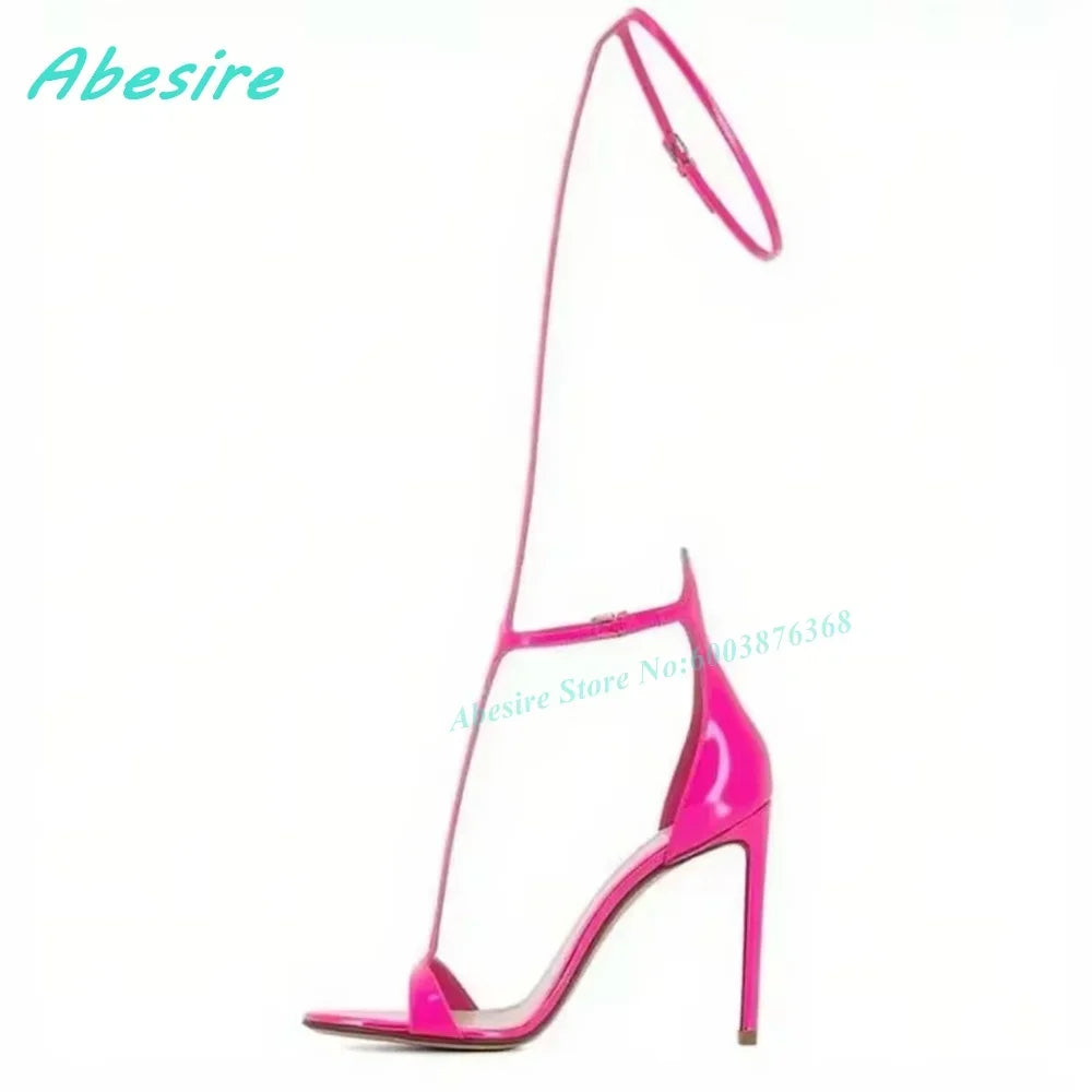 Elegant T Strap Ankle Wrap Gladiator Sandals For Women