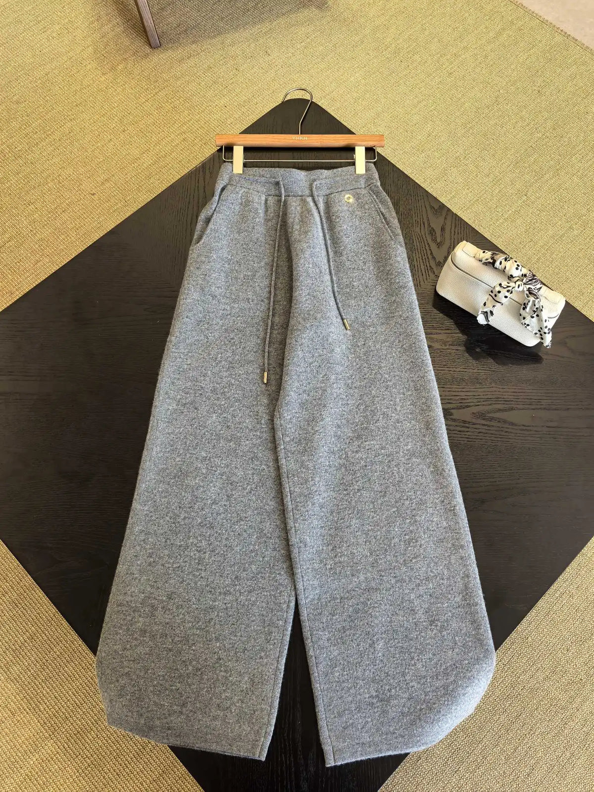 Hooded Knit Two Piece Set With Elastic Waist Pants For Women