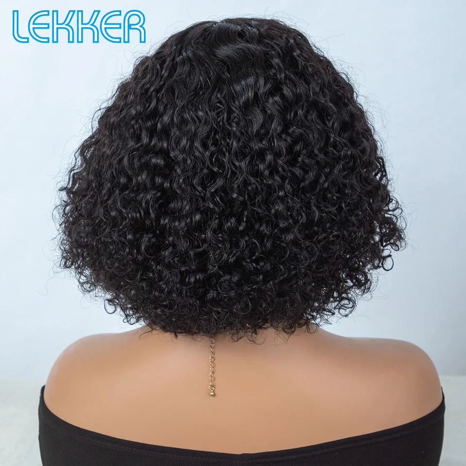 Short Afro Kinky Curly Lace Front Bob Wig for Women