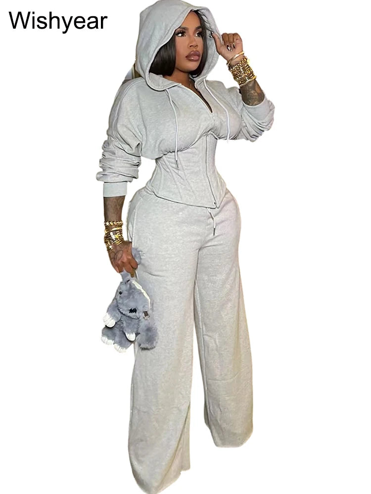 Cozy Autumn Hooded Tracksuit Set