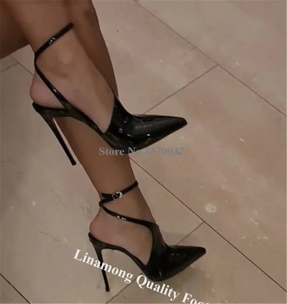 Black Patent Leather Pointed Toe Pumps