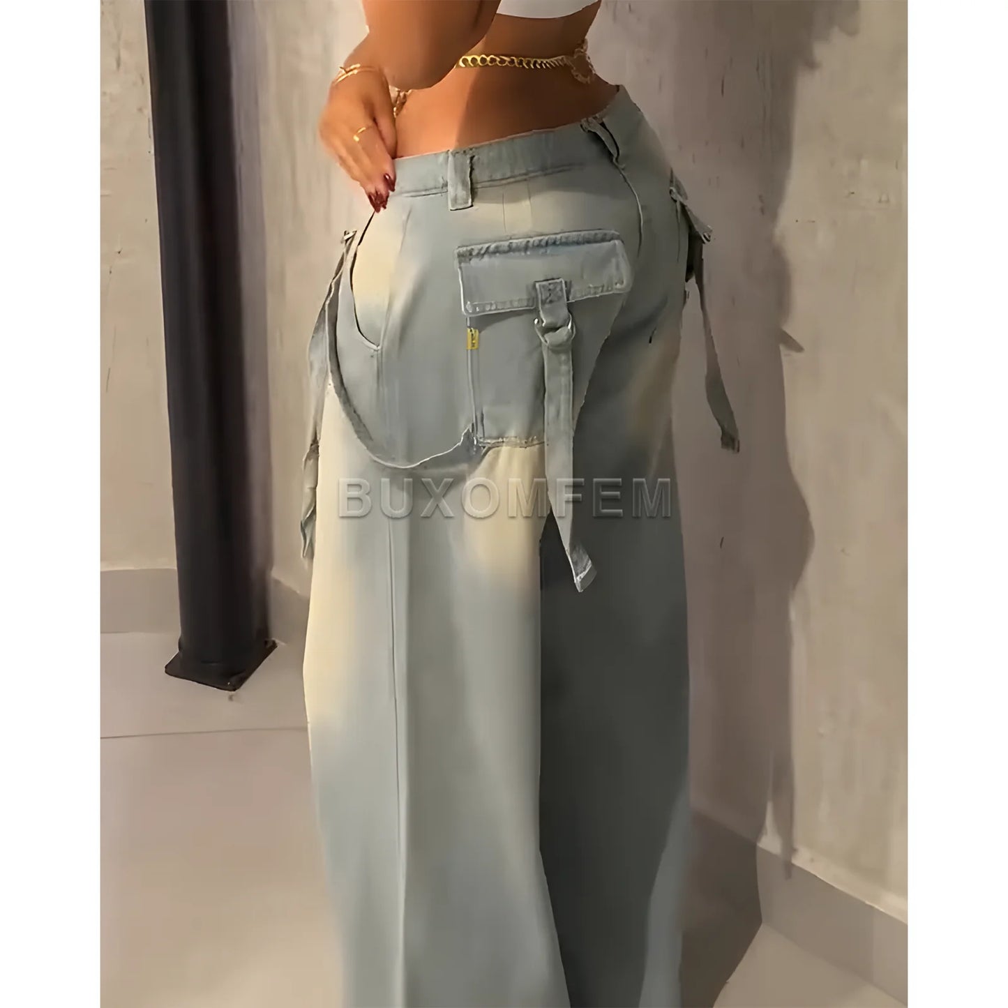 Women's Stylish Wide Leg Trousers Ladies Denim Pants Female Wide Leg Loose Jeans 2025 Fashion Baggy Pants Y2k Streetwear Outfit
