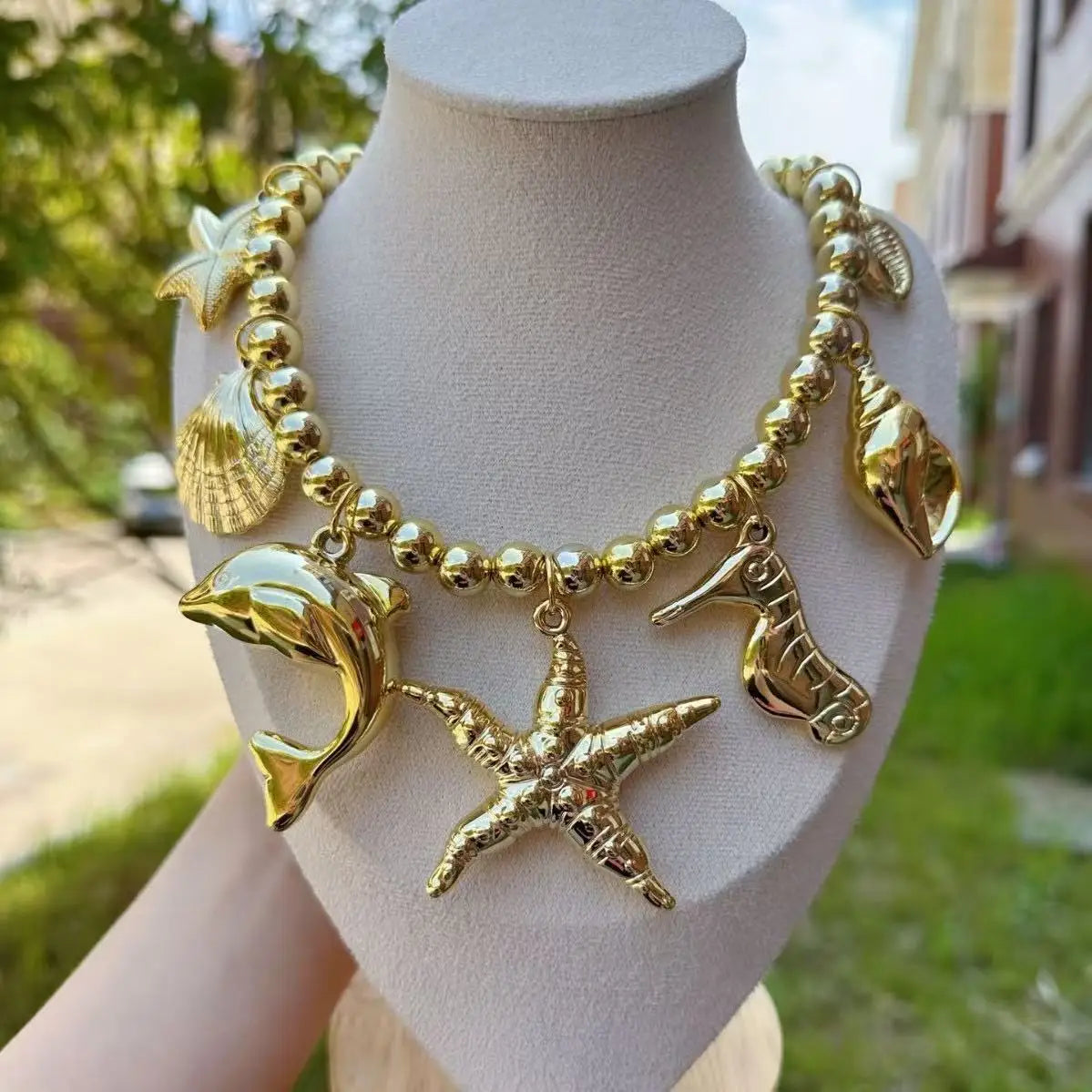 Retro Ocean Inspired Pendant Necklace