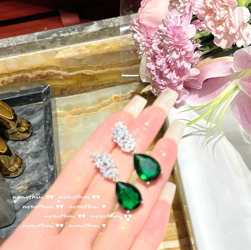 Delicate Green Zircon Wedding Jewelry Set for Women