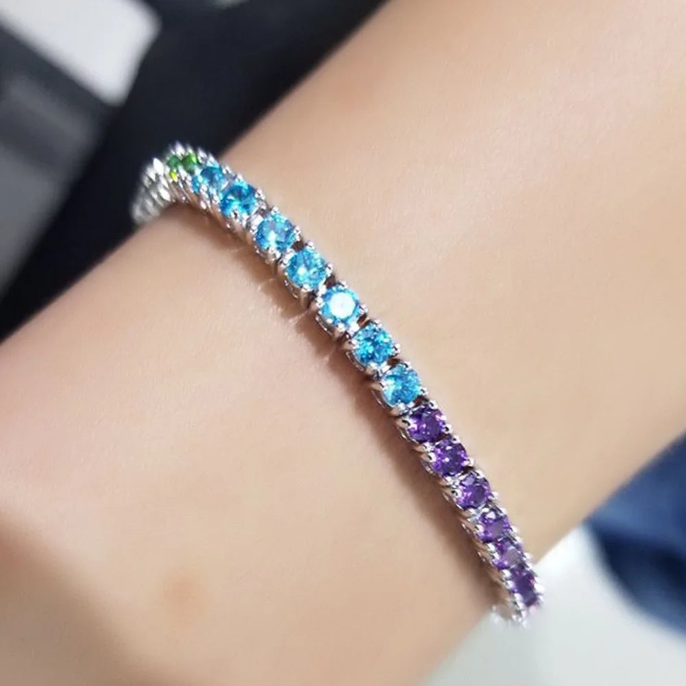Rose Gold Plated Zircon Sterling Silver Bangle for Women