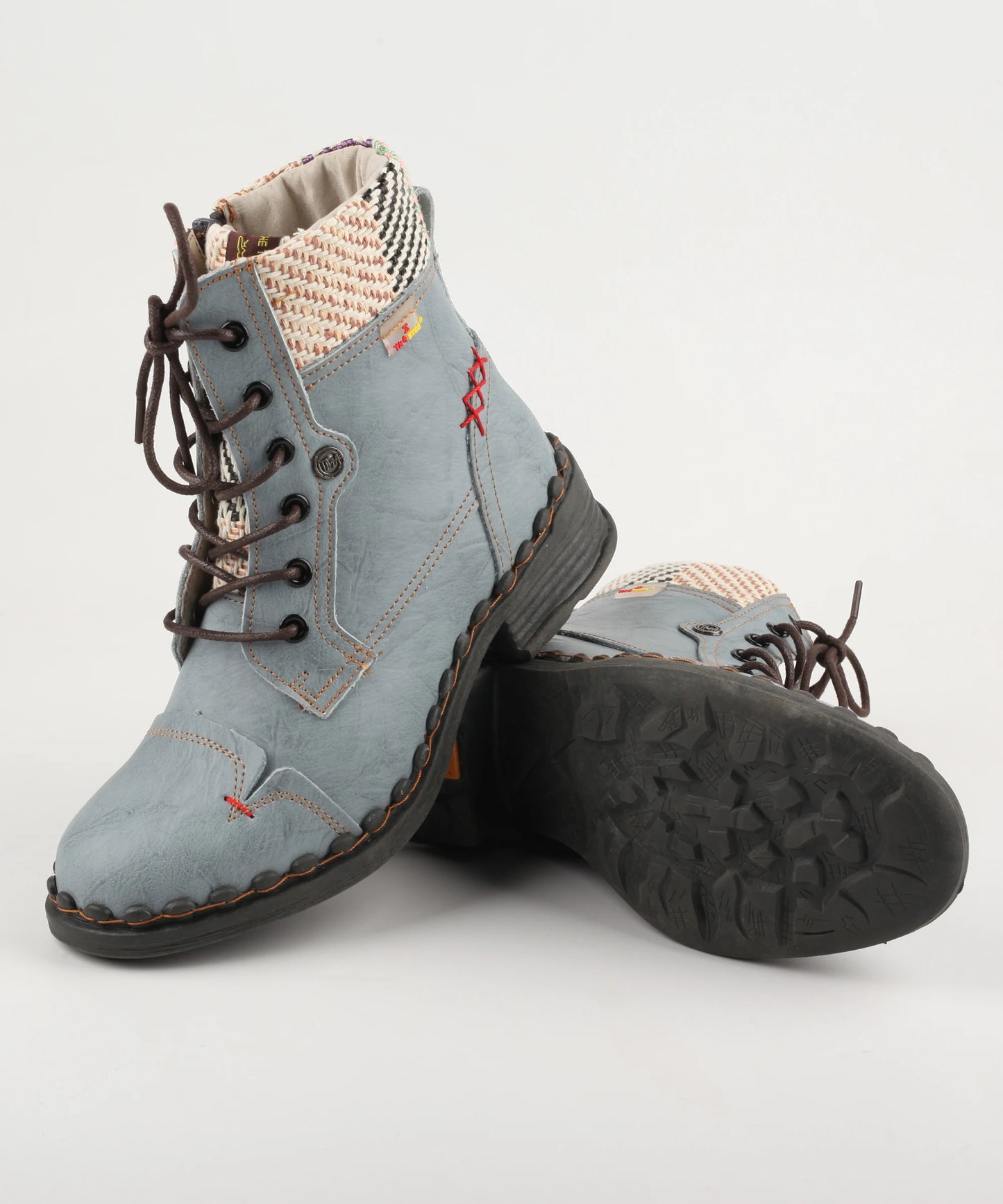 Genuine Leather Patchwork Ankle Boots