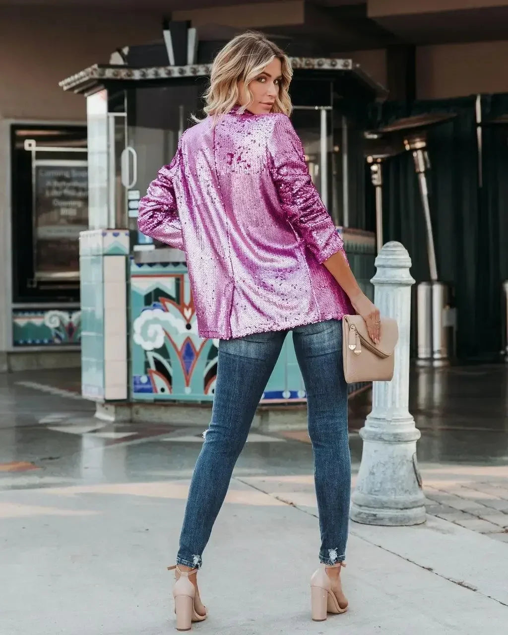 Customized 2025 New Women'sSequin Blazer Jackets Clothing Long Sleeve Elegant Jacket Autumn/Winter Collection Female Set