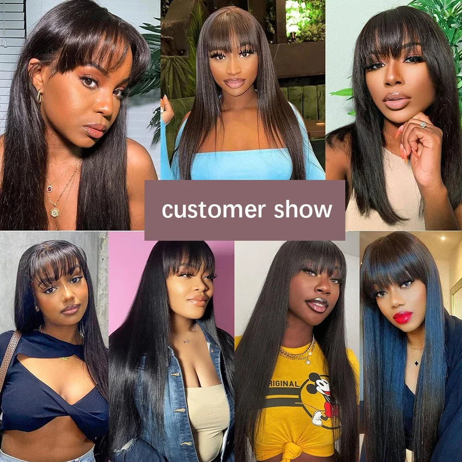 Bone Straight Middle Part Human Hair Lace Wig for Women
