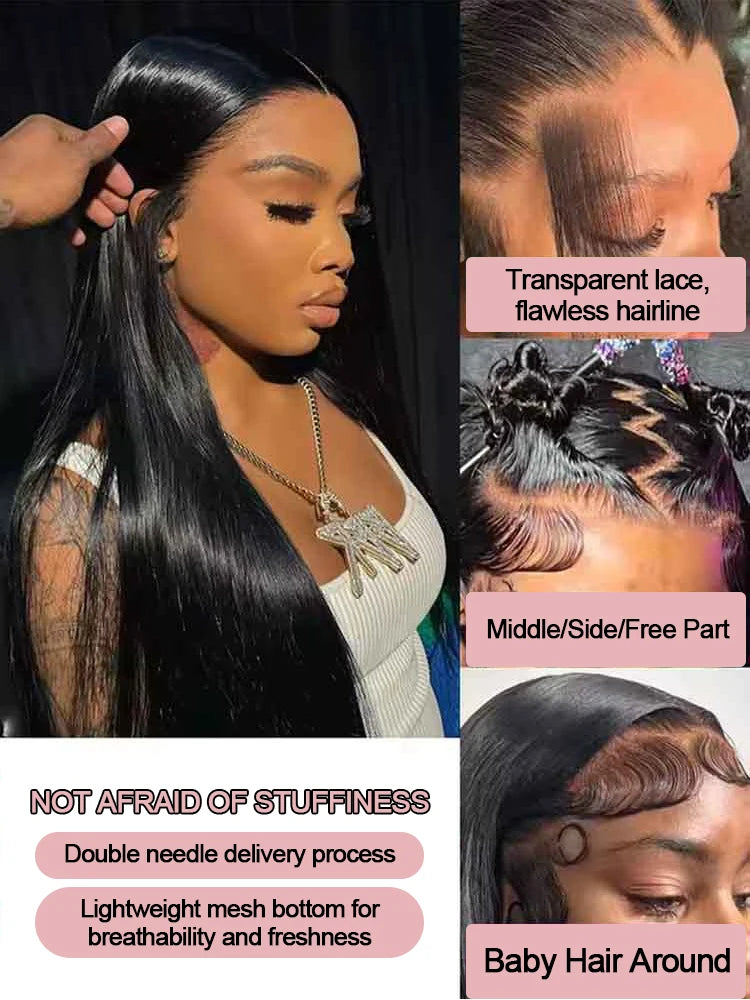 Brazilian Bone Straight Full Lace Human Hair Wig for Women