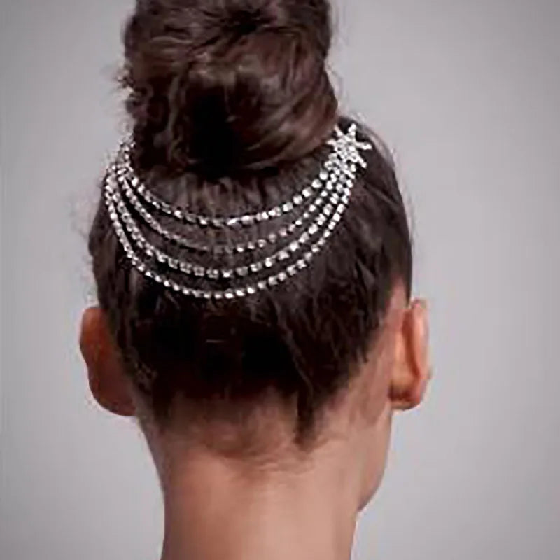 Star Crystal Tassel Hair Comb Headpiece
