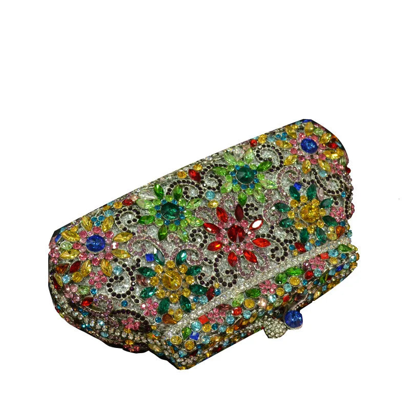 Rhinestone Chain Mini Evening Clutch Handbag for Women