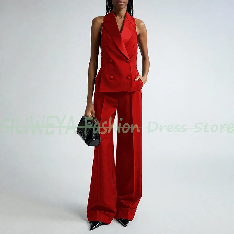 Double Breasted Vest And Pants Set