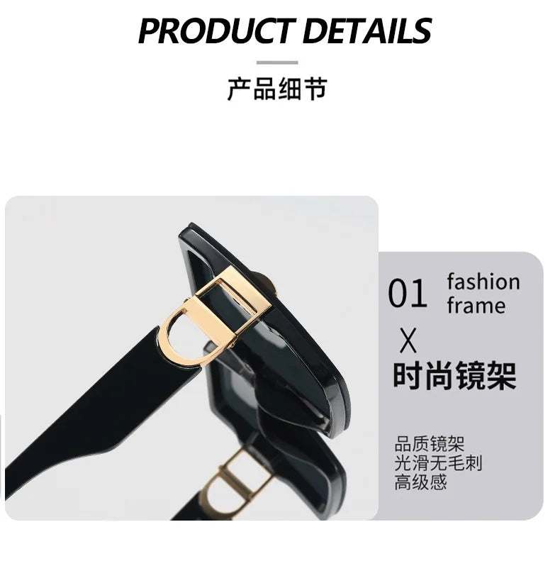 Oversized D-Shaped UV400 Fashion Sunglasses for Women